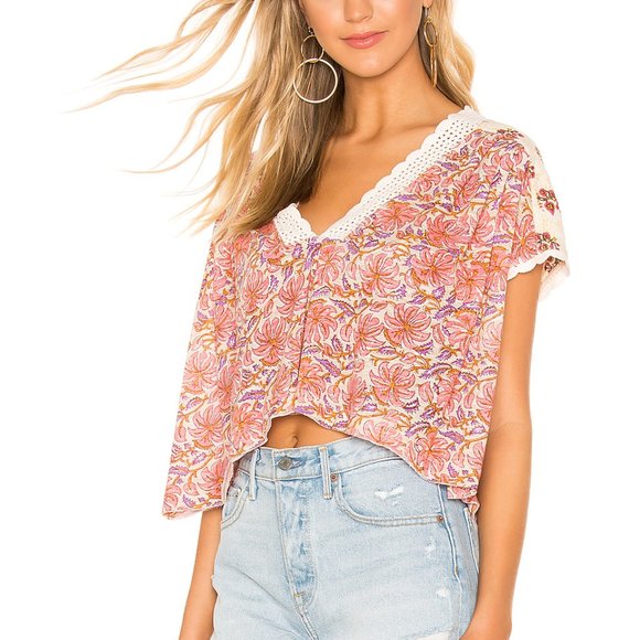 Free People Tops - Free People Leilani Print Ivory Top